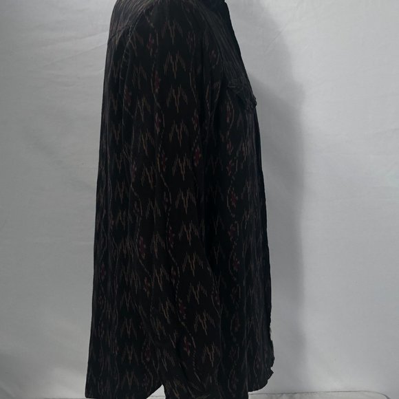 Schott Bros. Brothers NYC western cut black brown rust aztec pattern shirt L - Picture 5 of 9